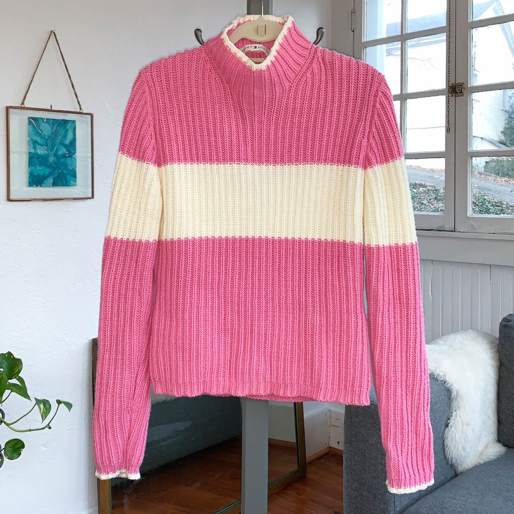 Tommy Hilfiger vintage wide rib turtleneck sweater